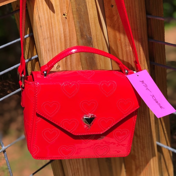 Betsey Johnson Handbags - Betsey Johnson Red Heart Top Handle Crossbody